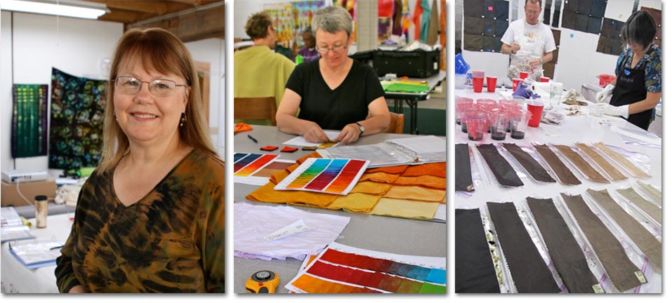 Carol Soderlund fabric dyeing class / workshop